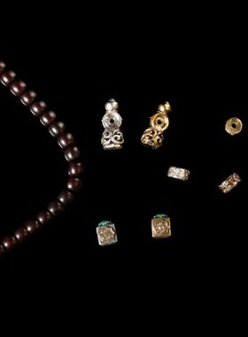 朱砂丁】玛饰【8布及珠银饰轮松石一珠回镶嵌送礼10配件菩提根