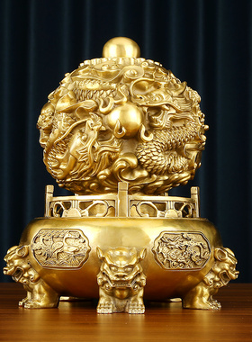 纯铜九转乾坤鼎摆件时来运转球家居办公J室装饰品摆设开业乔迁礼