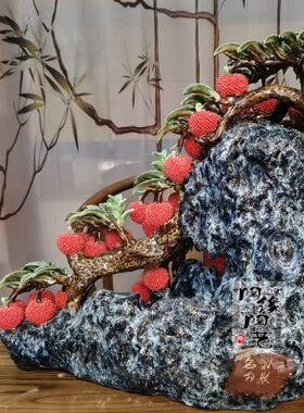 荔枝收利 名公仔电视柜  陶瓷双工艺品湾 石玄关