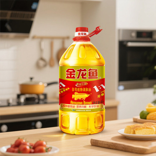 金龙鱼黄金比例食用植物调和油4L家用桶装热烹植物油4升食用油 - 图2