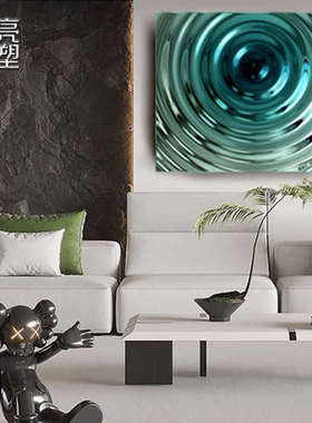 立体创意金属玻璃钢材质水波纹壁饰D墙面装饰客厅玄关售楼中心挂