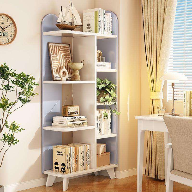 全实木置物架客厅靠墙转角书柜落地书架卧室拐角收纳架角落储物柜 - 图3