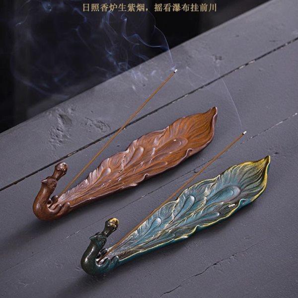 孔雀线香插香座家用室内香薰炉卧香炉檀香香炉陶瓷创意茶道熏香炉,淘宝优惠券,粉丝福利购,淘宝优惠卷