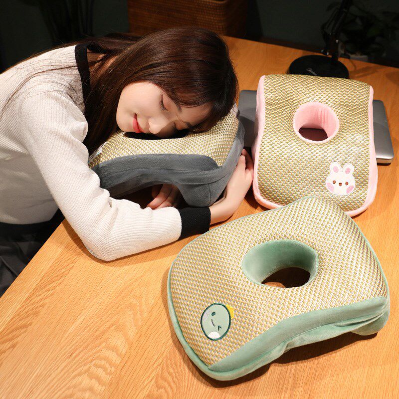 夏季凉席趴睡枕办公室午睡小枕头小学生教室N休神器儿童睡觉抱枕 - 图2