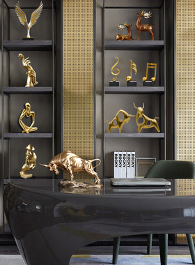 沉默是金 抽象工k艺品创意北欧雕塑摆件复古办公室客厅 装饰品礼