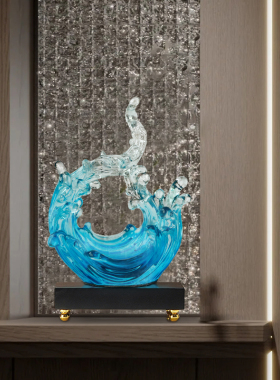 风生水起酒柜装饰k品摆件家居饰品现代客厅电视柜办公室招财工艺