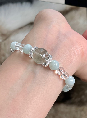 天然绿幽灵水晶手串手链