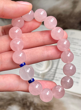 天然粉水晶手串招桃花手链
