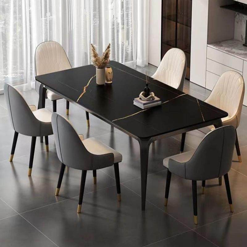 新简约现代意式极简岩板餐桌椅组合饭桌家用小户型长方形轻奢桌子,淘宝优惠券,粉丝福利购,淘宝优惠卷