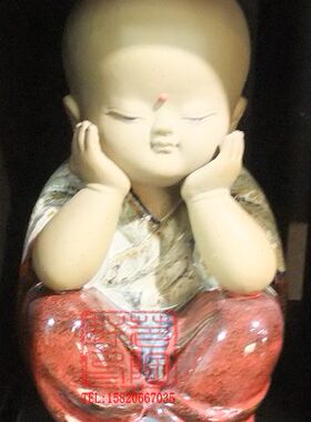 陶瓷工艺品 石湾公仔 小沙弥 佛