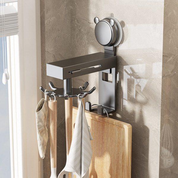 强力吸盘八爪鱼挂钩架铲子勺子置物架免打孔锅铲菜板收纳厨房旋转,淘宝优惠券,粉丝福利购,淘宝优惠卷