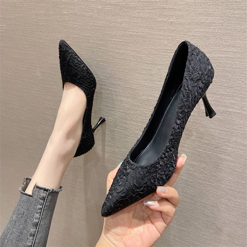 法式高跟鞋单鞋3cm低跟软底工作女鞋久站不累脚面试上班小猫跟鞋,淘宝优惠券,粉丝福利购,淘宝优惠卷