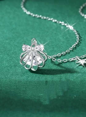 41赵子鑫新款999足银蝴蝶结项链甜美风小众轻奢高级镂空锁骨链