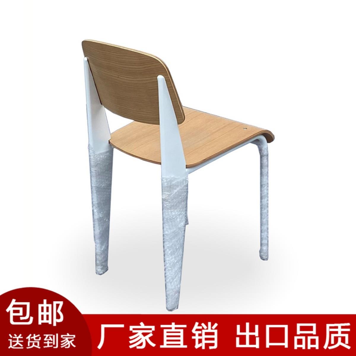 GLF01北欧设计师餐椅复古实木椅子奶油风餐桌椅小户型家用餐厅靠 - 图3