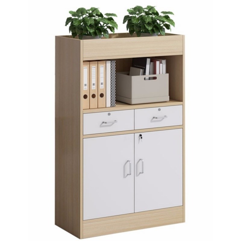 办公室木质文件柜隔断矮柜资料柜现代简约储物柜花槽柜多功能带锁 - 图3