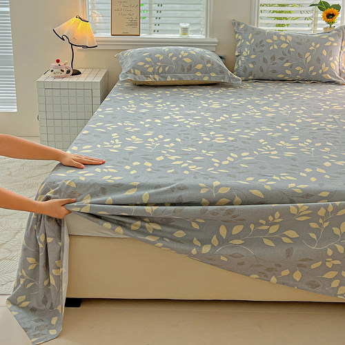 加厚磨毛纯棉床单单件100全棉学生单双人宿舍被单床笠枕套2三件套 - 图3