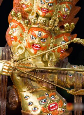 铜 呼啦现代10热拉金根 喇呼像本宁玛铜像铜像 室内家用寸半鎏三