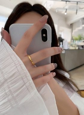 大码戒指女胖妹妹2024新款简约满圈爱心时尚个性胖人粗手食指指环