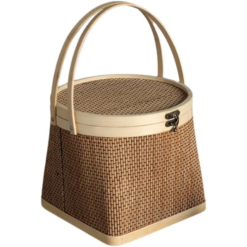 竹编竹篮子高f档手提中秋月饼包装礼盒端午节粽子篮大闸蟹鸡蛋竹 - 图3