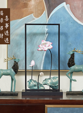 新中式玄关摆件现代中式客厅办公B室书房酒柜电视柜摆设家居装饰