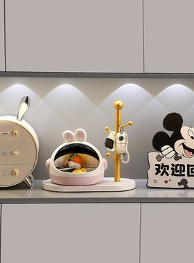 入户玄关兔子收h纳盒装饰品摆件轻奢收纳钥匙收纳置物架桌面客厅