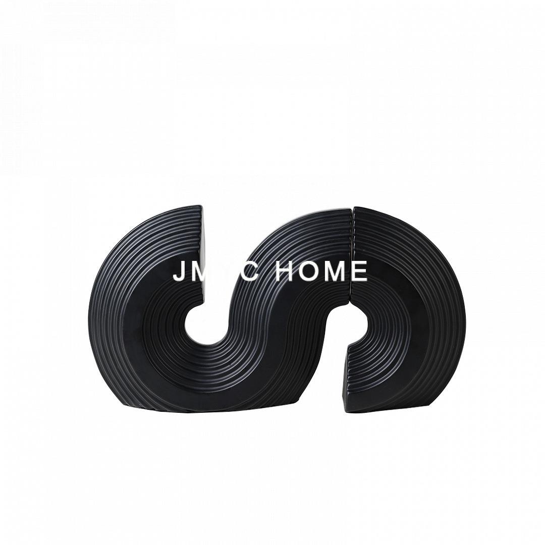 简约现代创意S型树脂书挡摆件客厅电视柜卧室书房桌面艺术装饰品 - 图3