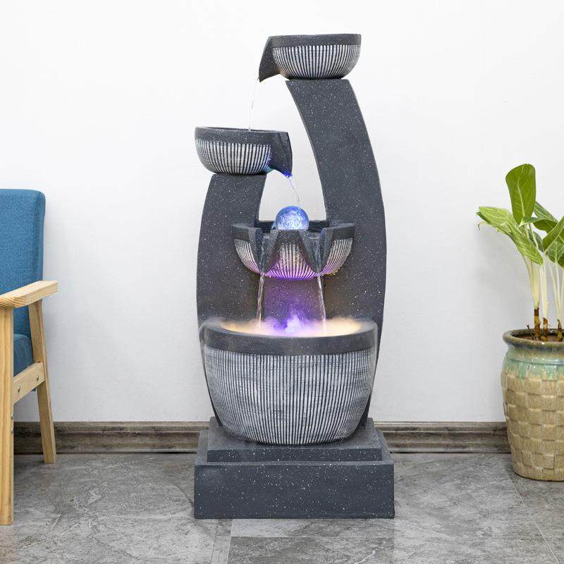 山水现代流水摆件循环水鱼缸客厅假山水景风水轮入户玄关落地摆件,淘宝优惠券,粉丝福利购,淘宝优惠卷