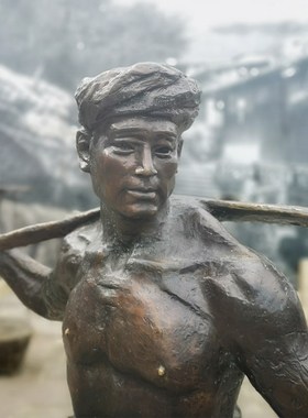 渔港海湾广场文化景观标志性玻璃钢仿铜雕塑船锚渔主题小品摆件