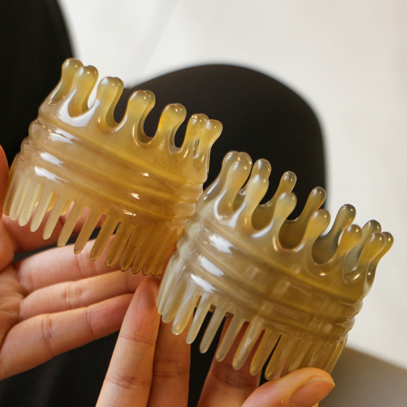 手工牛角按摩头梳子粗宽齿个人护理清洁头皮洗漱化妆梳子高5-6CM,淘宝优惠券,粉丝福利购,淘宝优惠卷
