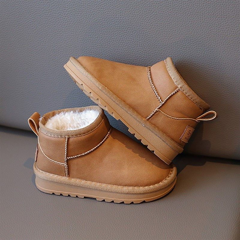 男童雪地靴2024新款冬季儿童大棉鞋防水皮面大童男孩加厚保暖防滑,淘宝优惠券,粉丝福利购,淘宝优惠卷