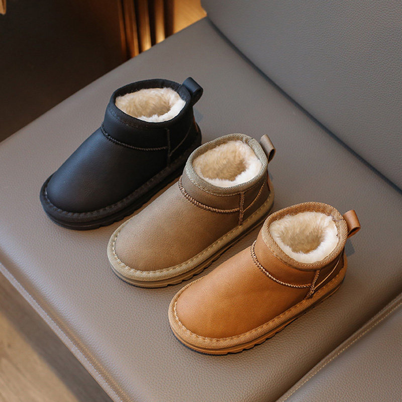 男童雪地靴2024新款冬季儿童大棉鞋防水皮面大童男孩加厚保暖防滑,淘宝优惠券,粉丝福利购,淘宝优惠卷