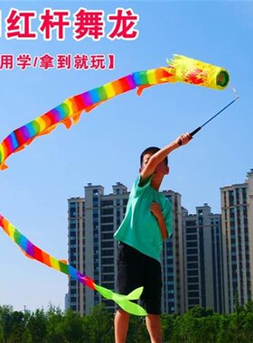 儿童健身龙甩龙甩彩带健身舞龙空竹龙发光彩条龙广场