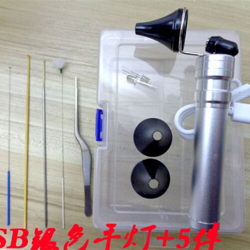 充电耳灯检耳镜专业高亮s度充电采耳手握灯掏耳朵手灯挖耳工具套 - 图1