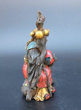 彩绘工艺寿星玻璃摆件寿桃寿星南极仙翁骑鹿仙人祝寿工艺品礼品
