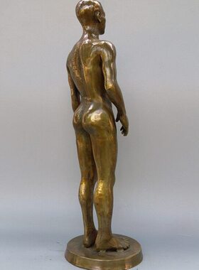 仿古人人药纯铜中医经络穴位古代摆件中医铜针灸人体模型铜王馆