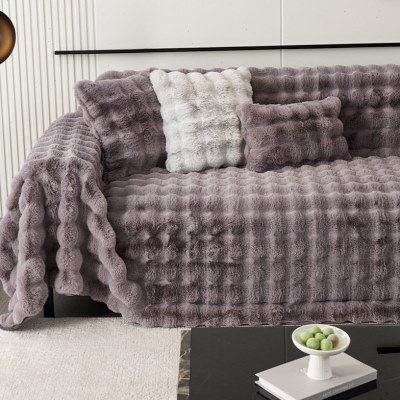 兔毛绒沙发垫冬季加厚毛绒防滑坐垫2024新款沙发套罩全盖布靠背巾,淘宝优惠券,粉丝福利购,淘宝优惠卷