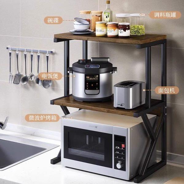 厨房微波炉置物架台面多层储物架家用桌面电饭锅烤箱收纳储物架子,淘宝优惠券,粉丝福利购,淘宝优惠卷