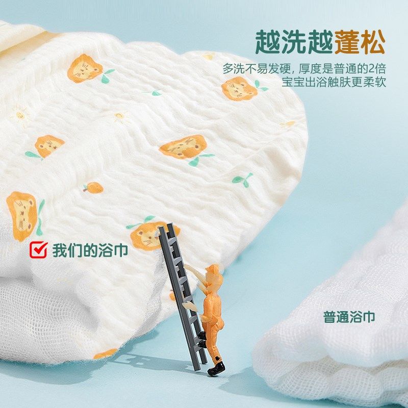 新生宝宝浴巾初生婴儿盖毯儿童纯棉裹巾全棉六层纱布幼儿园毛巾被,淘宝优惠券,粉丝福利购,淘宝优惠卷