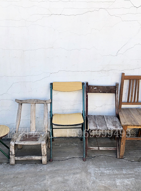 椅子怀旧俗板凳老式老圆凳村小子民农旧家具N摆件物件展示榆木摆