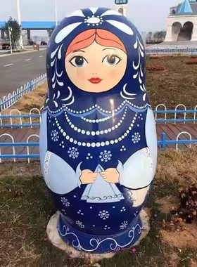 俄罗斯套娃雕塑玻璃钢卡通大型仿真俄式厨房吉祥人物户外摆件定制