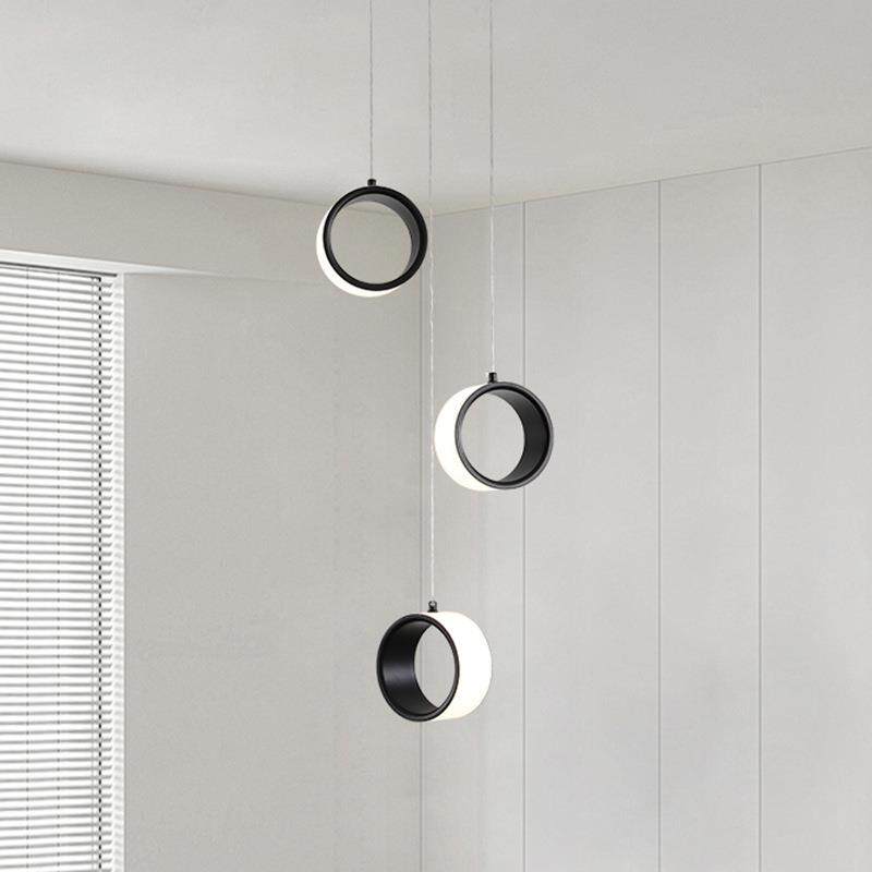 Designer Italian minimalist bar dining 806 chandelier lamp villa bedside ring table hall lamp complex staircase