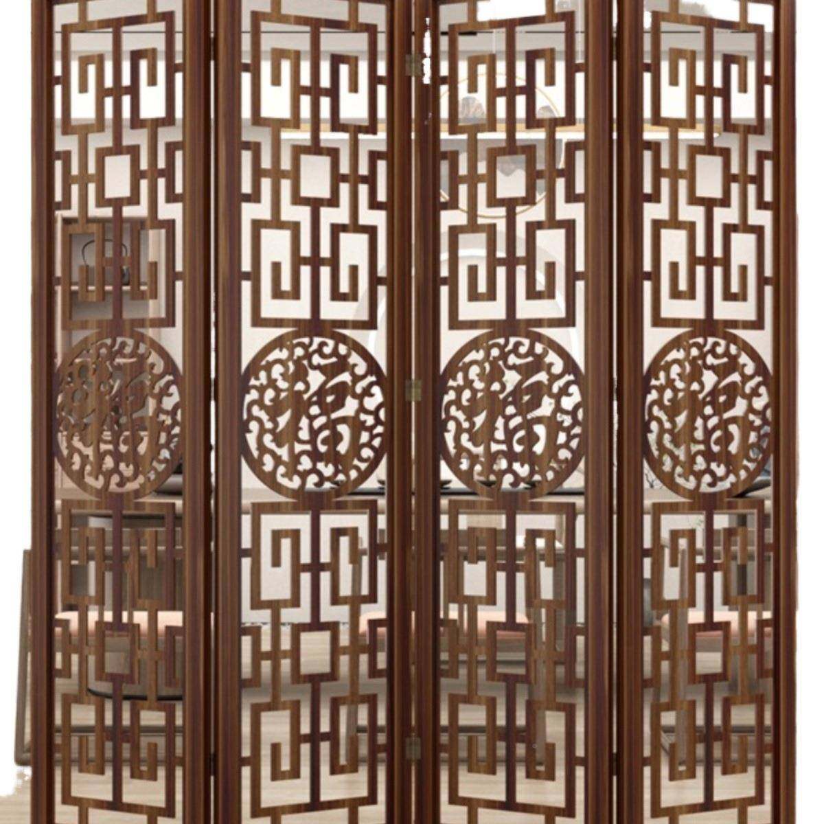 镂可折移动屏风985隔断实空玄关客厅新中式木办公室房叠间分割 - 图3