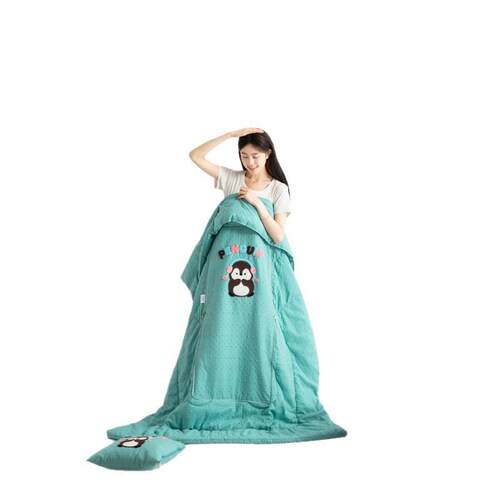 功被新款多层纱抱枕子两用022可收纳沙发车载一二合多能抱枕被 - 图3