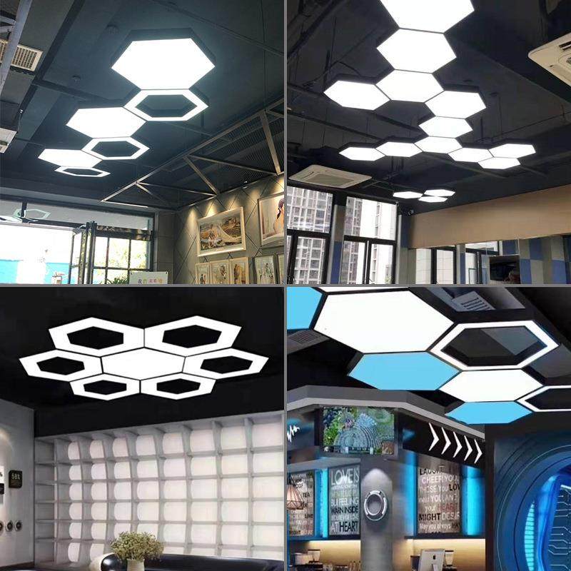 六边吊形灯led造型灯创意蜂巢业173办公网咖健室身房六角形工风灯,淘宝优惠券,粉丝福利购,淘宝优惠卷