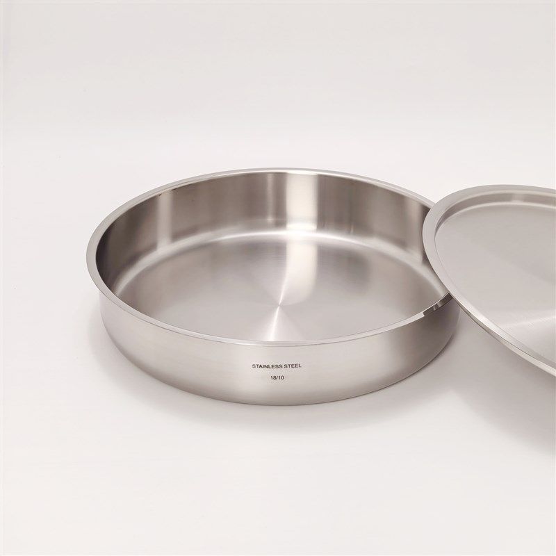 18/10不锈钢菜盘18-28cm蒸糕盘凉皮锣锣加厚平底水果盘带盖子保鲜,淘宝优惠券,粉丝福利购,淘宝优惠卷