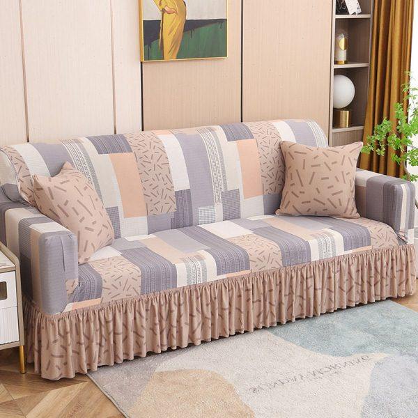 【AB版双拼】裙边沙发套全包全盖沙发罩弹力罩布艺沙发巾通用,淘宝优惠券,粉丝福利购,淘宝优惠卷