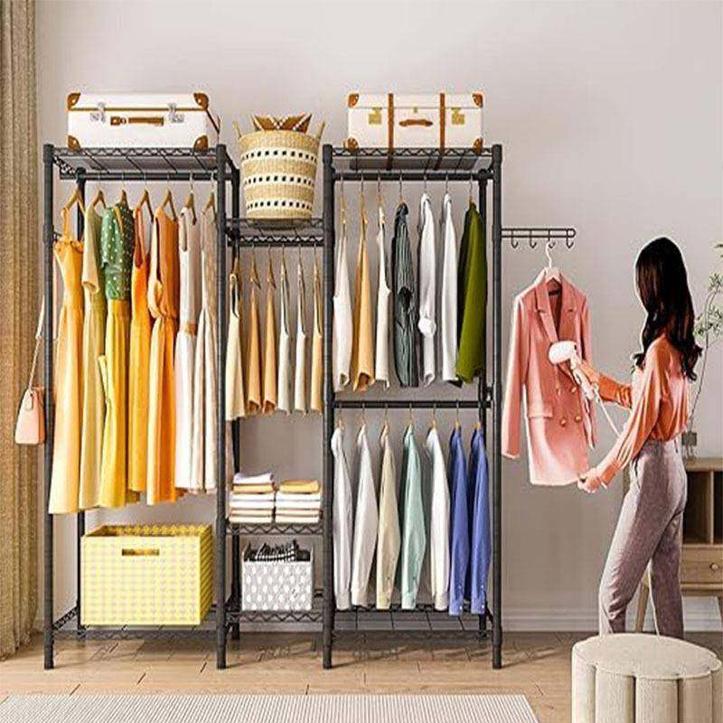 黑色重节型商DIS场7落层可拆卸可调便携式衣柜式收地纳架衣架,淘宝优惠券,粉丝福利购,淘宝优惠卷