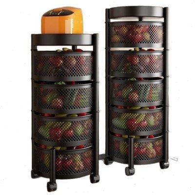 碳钢多功能旋转置物架可移动蔬菜落地多层收纳货架厨房置物架,淘宝优惠券,粉丝福利购,淘宝优惠卷