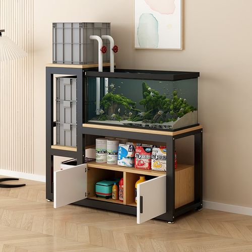 鱼缸架子桌子底柜底座小型金属铁艺水簇箱底架托架鱼缸双层专用架 - 图0