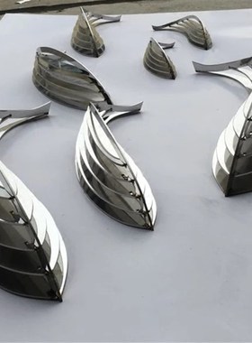 售楼处户外水池景观金属雕塑工艺品园林摆设装饰品不锈钢小鱼摆件